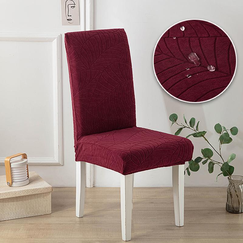 Jacquard Chair Cover for Dining Room Wedding Banquet Stretchy Water Repellent Chair Protector 1/2/4/6 Pieces Chair Slipcover