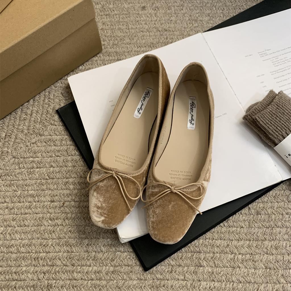 Retro Ultra-soft Women Shoe Spring Bow Red Flat Sole Single Shoe Leisure Comfortable Leather New Ballet Shoe Zapatos Mujer