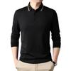Long-sleeved T-shirt for Men, Autumn New Solid Color Lapel T-shirt for Young and Middle-aged People, POLO Shirt, Bottoming Shirt