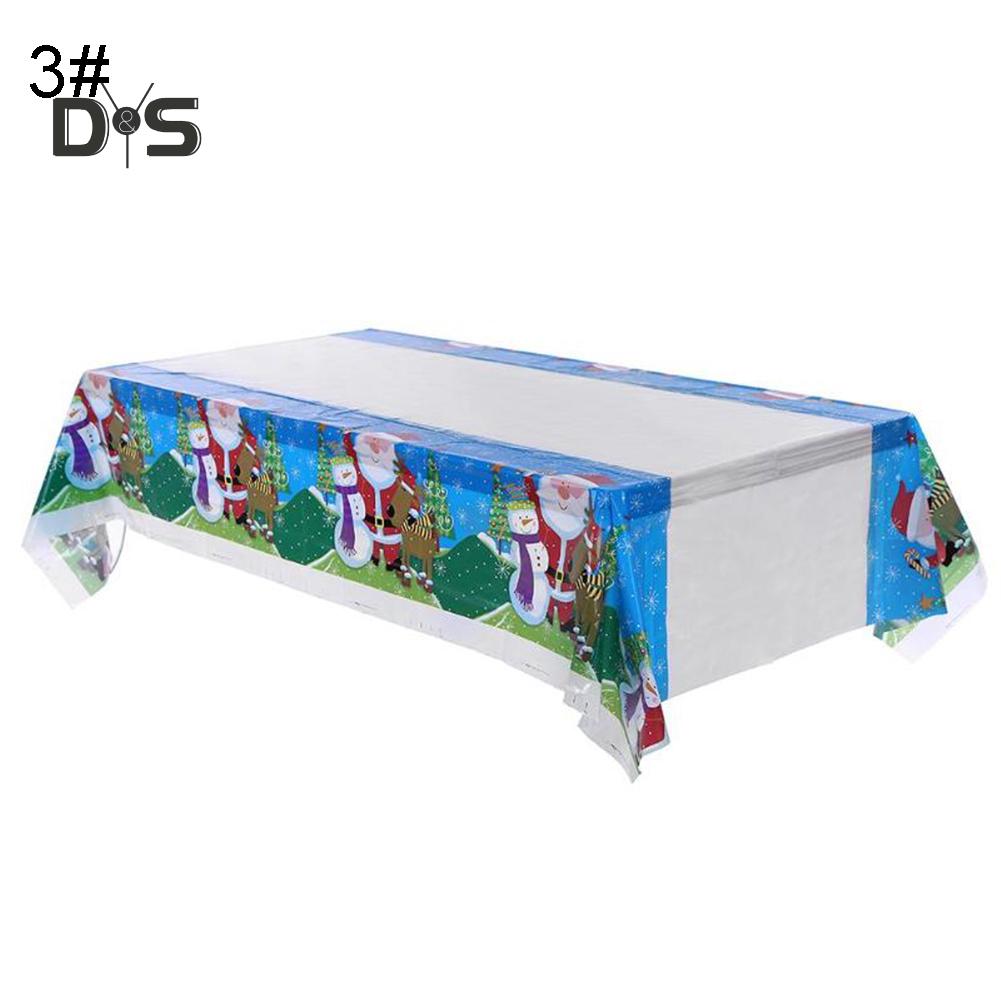 Waterproof Santa Snowman Tablecloth Dinner Table Cover Decor