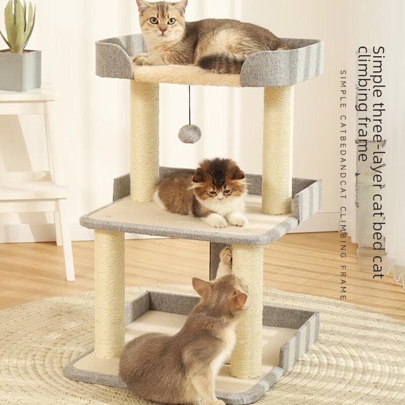 Cat Climbing Frame & Tree, Bed, Small Climber, Toys, Sisal Scratch Board, Supplies