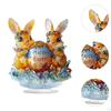 Easter Bunny Desktop Statue 2D Flat Acrylic Ornament Cute Accessories Lightweight Tabletop Figurine