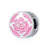 New Fashion Charm Original Pink Lotus Rose Flower Balloons Heart Beads Fit Original Fasion Ladies Bracelet Jewelry Accessories