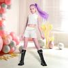Hunters Costume for Girls Kids Anime Inspired Cosplay Stage Outfit Idol Singers White Performance Dress Up Glittering Party Set