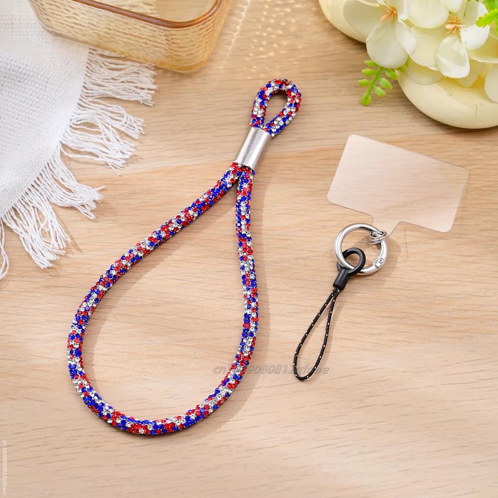 Mobile Phone Straps Glitter Rhinestone Phone Lanyard Key Chain Hanging Anti-lost Rope
