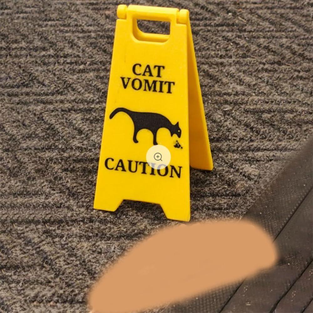 Funny Dog Vomit Sign Gift Warning Sign Fashion Cat Vomit Sign