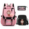 3Pcs/set Cute  Printed Backpack with Shoulder Bag Pencil Case Schoolbag Teenager Student Boy Girl Large Capacity Bookbag