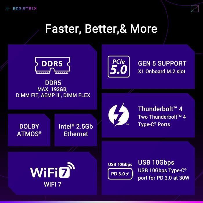 Carte Mère - ASUS - STRIX Z890-A GAMING WIFI - Socket 1851 - DDR5 SDRAM - M.2 PCIe 5.0