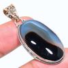 Natural Montana Agate Gemstone 925 Sterling Silver Two Tone Pendant 1.97" p2S19