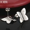 925 Sterling Silver Butterfly AAA Zircon Perforated Earrings Fashion Wedding Jewelry