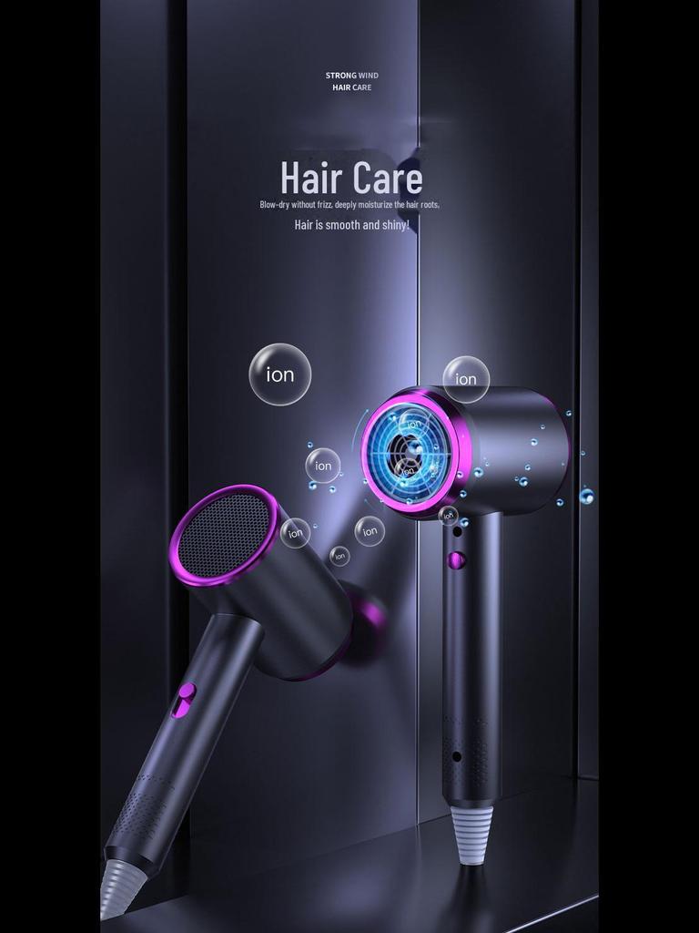 Gradient Color Hair Dryer with High Power, Blue Light, and Hot/Cold Settings
