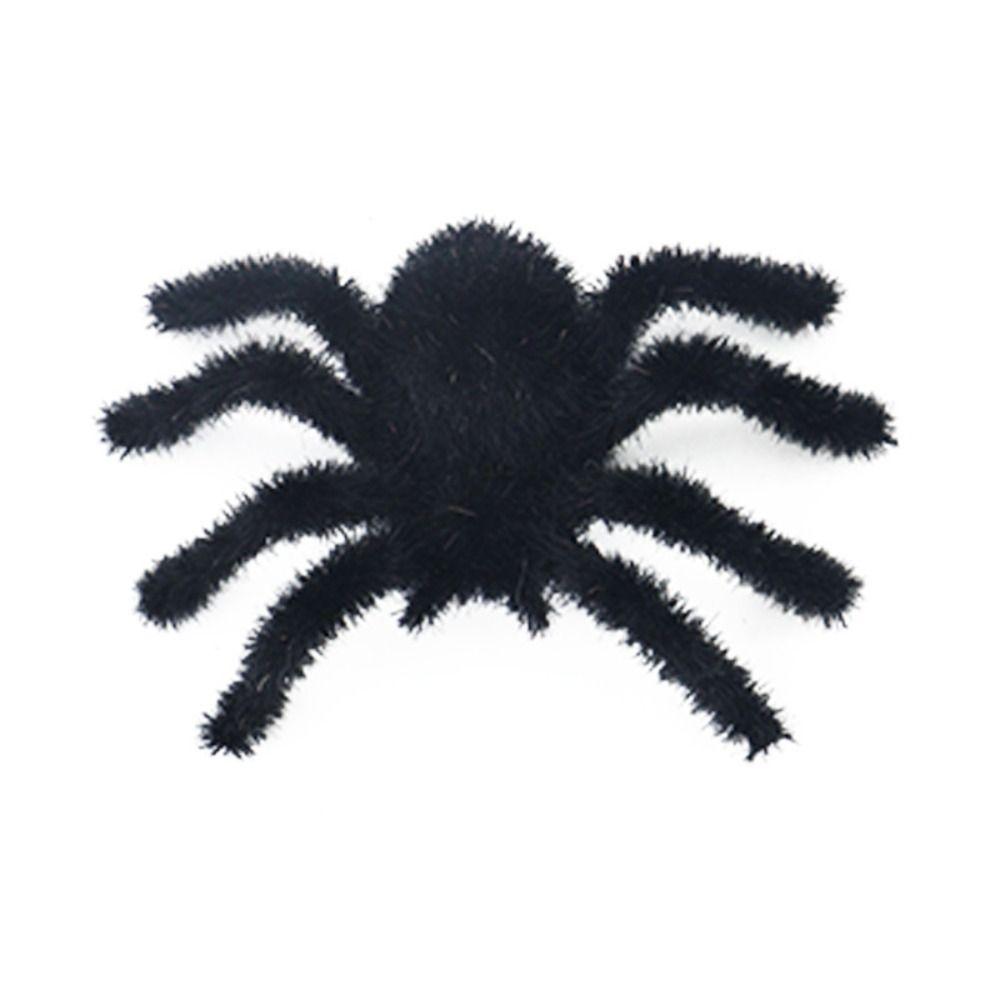 Funny Flocking Black Spider 3D Artificial Spider Halloween Plush Spider  Learning Toys