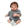 Adorable Simulation Reborn Baby Doll Levi Awake 19'' 49 Cm Soft Cloth Body Rebirth Doll Handmade 3D Painting Skin Veins Visible Bebe Newborn Doll Toys