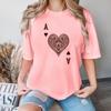 Summer Round Neck Red Peach A Printed Top Fashionable Casual Pure Cotton Short Sleeved Women's T-shirts