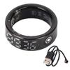 Smart Ring Black Step Counting IP68 Water Proof Smart Sleep Ring with Touch Display Screen Gesture Control for Sports