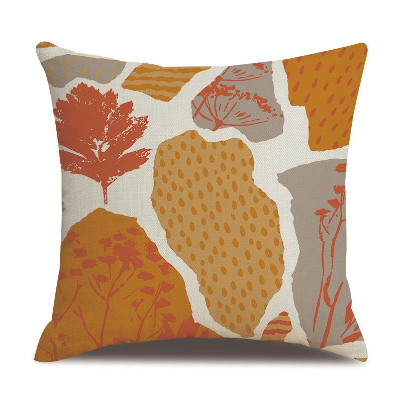 Thanksgiving Linen Pillowcase Autumn Pumpkin Print Pillow Cushion Cover