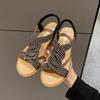 Women Sandals 2025 New Round Toe High Heels Slippers Beach Soft Sole Shoes Trend Diamond Decoration Slip-on Ladies Shoes