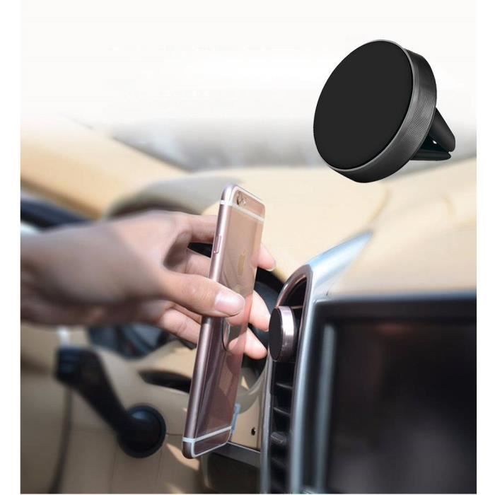 Support Téléphone Voiture - E.F.CONNECTION - Universel - Magnétique - Grille Aération - Métal