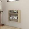 VidaXL Wall-mounted Shoe Cabinet Sonoma Oak 60x18x60 Cm Chipboard