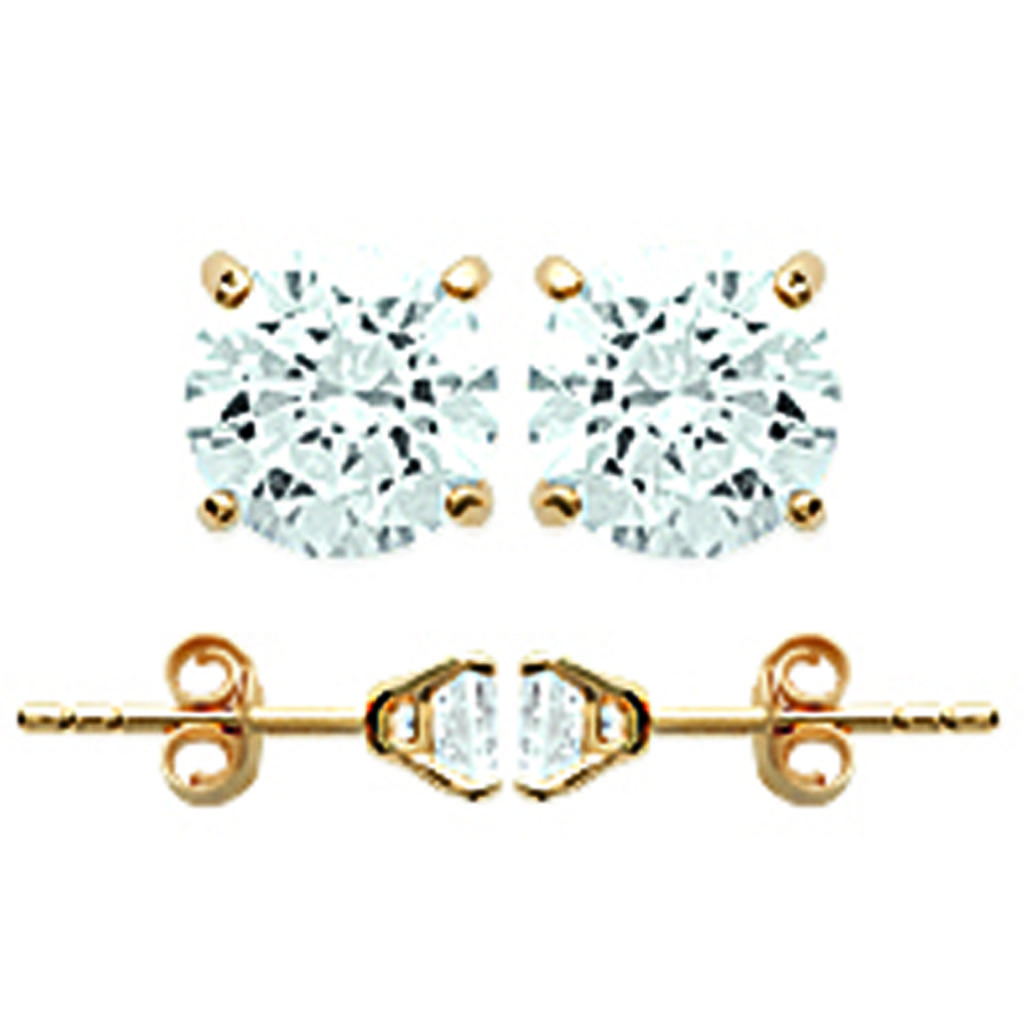 Les Trésors De Lily [L5005] - 'Essentiel' Gold Plated Earrings, White Gold - 5 Mm