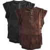 Gothic Men's Bandage Pirate Renaissance Knight Waistcoat Tunic Jacket Vintage Men Medieval Sleeveless Vest