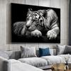 Black White Tiger Red Eyes Art Canvas Painting Animal Prints Artworks Posters for Living Room Home Decorative Wall Art Paintings
