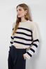 Women's Elegance Style Sweater Stone Crop Striped Knitwear Sweater