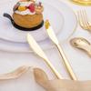 100 Pcs Gold Plastic Knives 6.67inch Gold Plastic Silverware Heavy Duty Disposable Knives for Dinner Parties Catering Disposabl