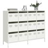 VidaXL White Buffet 135x39x103.5 Cm Cold-Rolled Steel, Storage Cabinet, Kitchen Storage Cabinet, Cabinet 3307178