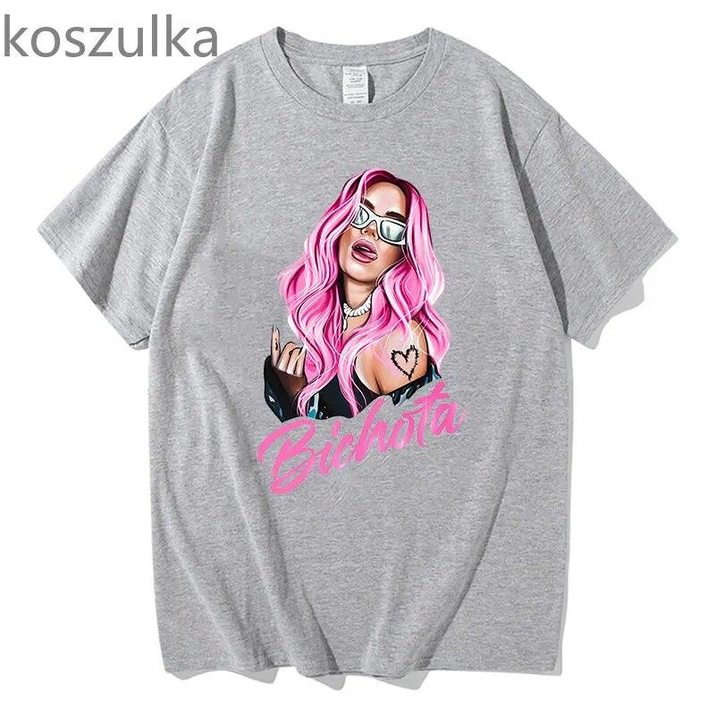 2023 Karol G Bichota T-shirts Music Singer Graphic Rapper Summer Unisex/Women Tshirt Hip Hop Funny Print T Shirts Short Sleeve Tops