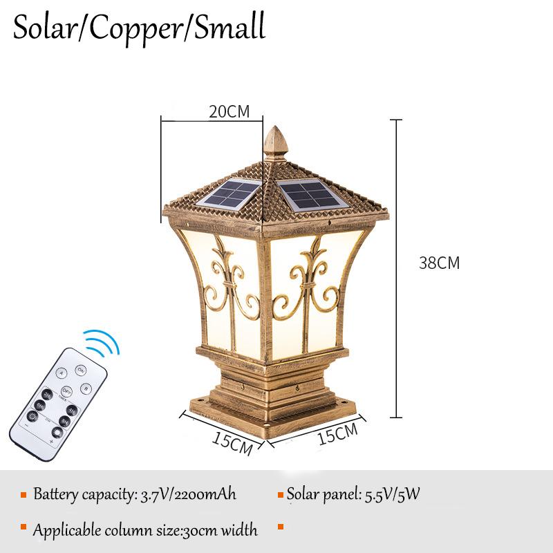 Outdoor Solar Pillar Light for Garden Courtyard Pathway Waterproof 3 Color Changing Light Sensing Energy-saving Patio Lighting