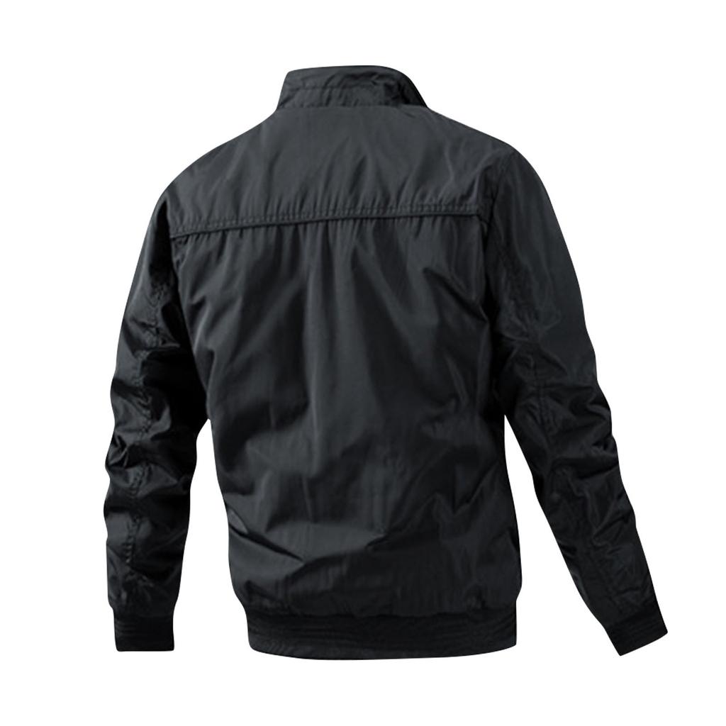 New Cotton Clip Trend Reversible Men's Solid Color Coat Zipper Stand Collar Jacket