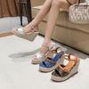 Platform Women's Shoes 2025 Spring New Design Open-toe Buckle with Small Wedge Heel Sandals