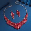 Shining Rhinestone Jewelry Set Crystal Crystal Necklace Set Bridal Necklace Earrings Set  Banquet