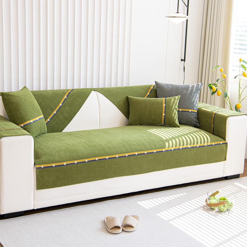 Chenier Non-Slip Sofa Cushion Fabric, Universal In All Seasons, Nordic Simple Seat Cushion, Beige Cover Cover Cloth, Armrest Towel