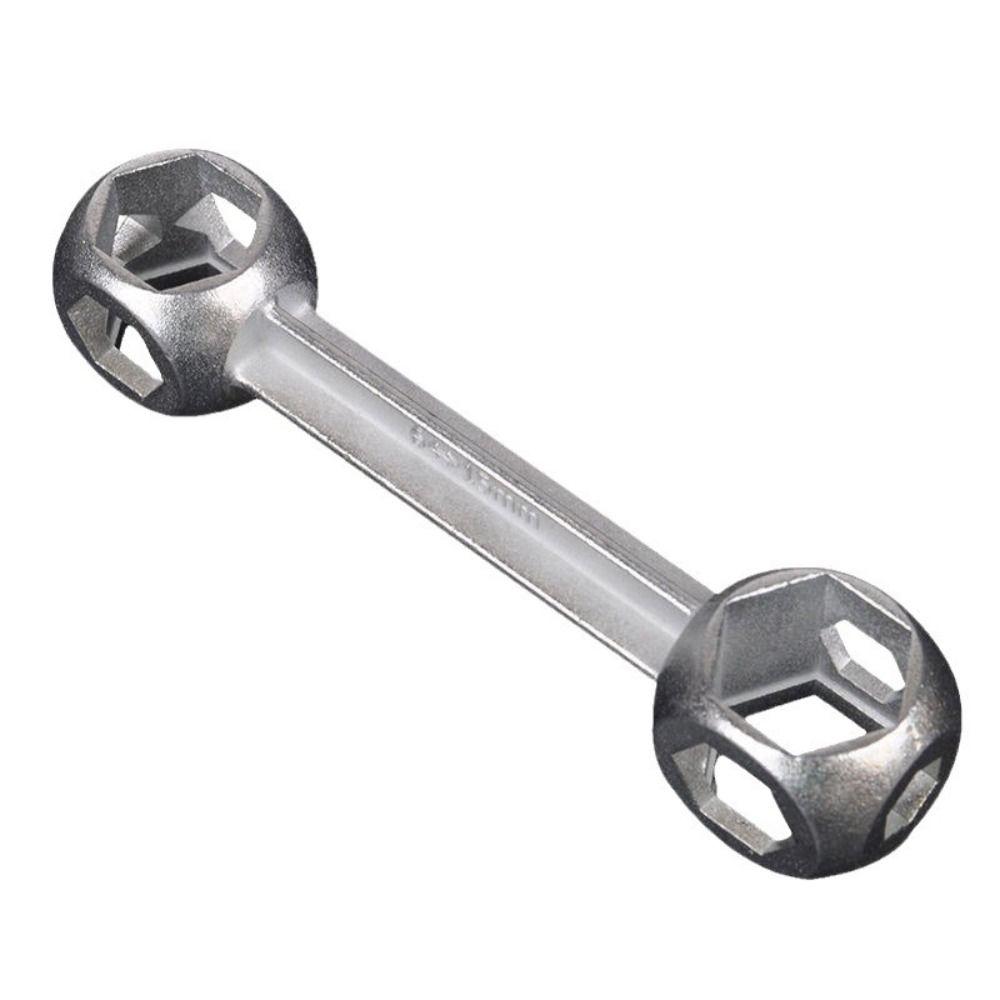Zinc Alloy Hexagonal Bone Wrench 10-Hole Socket Wrench Durable Bicycle Wrench