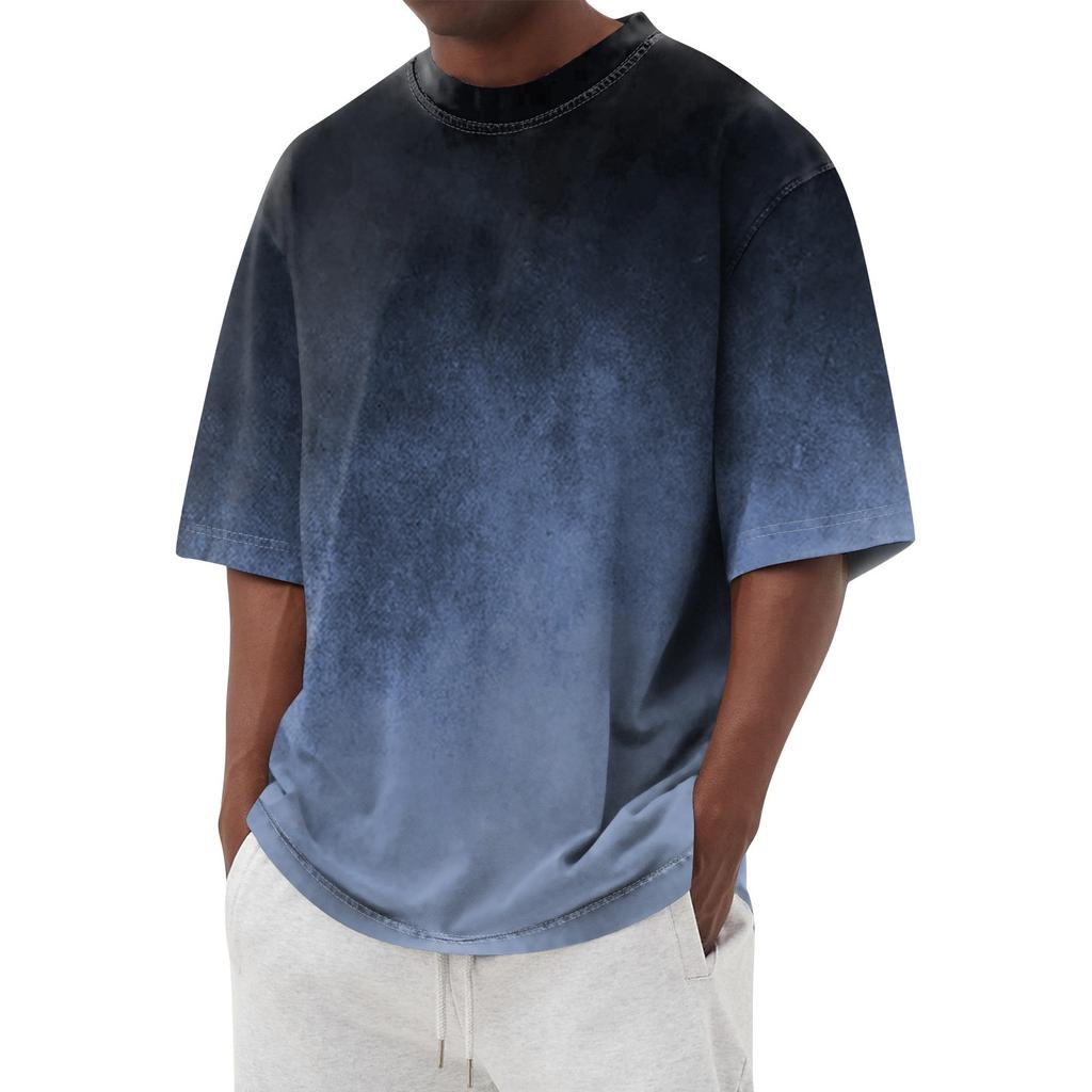 Summer Men's Popular T-shirt Printed Round Neck Short Sleeve T-shirt