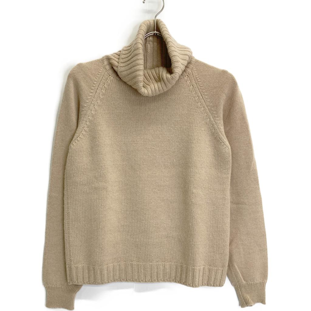 Hermes 15AW Beige Camel 100% Turtleneck Pullover Knit Tops 34 beigeUsed