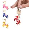 Keychain Pendant Chinese Zodiac Enamel Horse Rhinestones Inlaid Key Chain Metal Charm Bags Keyring Backpack Car Accessories