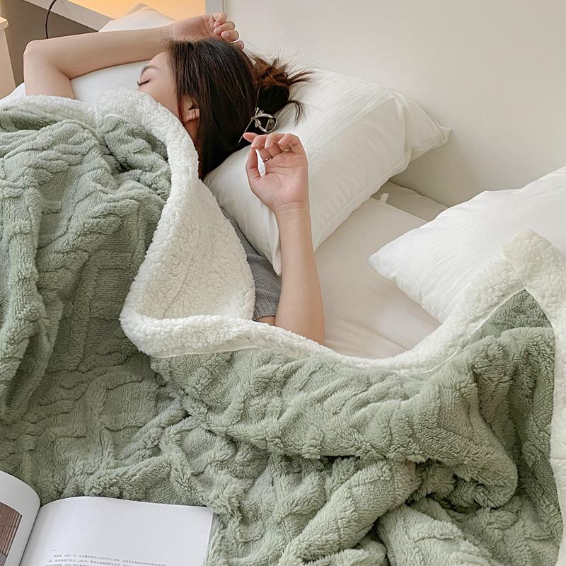 Winter Taf Velvet Double-Layer Coral Fleece Blanket - Lambswool Sofa Throw, Autumn/Winter Quilt