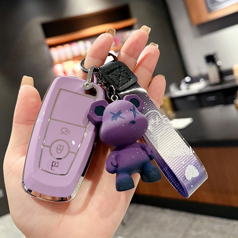 TPU Car Key Case Full Cover 3 Button for Ford Fusion Mustang Explorer F250 F350 F150 EcoSport Edge S-MAX Ranger Lincoln Mondeo