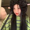 Japanese Style Sheep Ear Plush Hat Y2K Ear Protection Cap Lolita Lace Hat  Keep Warm