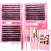 European & American Segmented Colored False Eyelash Set - Flatness New Book with Single Cluster Doll Lashes