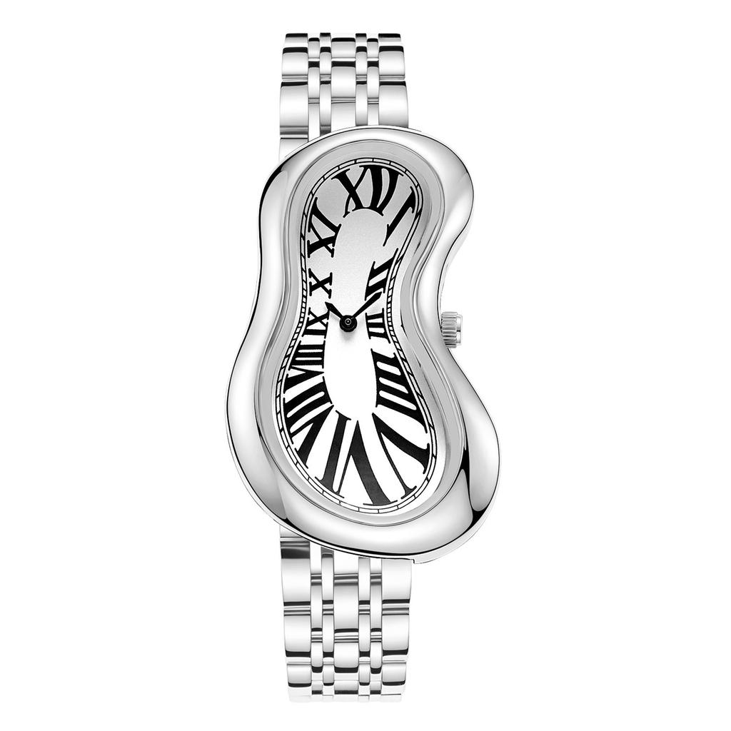 New Irregular Shaped Watch Melting Twisted Shape Fashionable Retro Niche Men's Watch Ins Style Quartz Watch