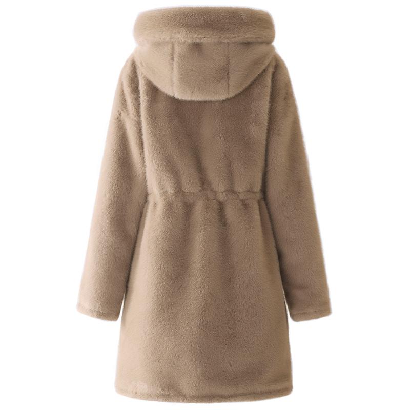 Fashion Winter Coat Female Long Parkas Hooded Can Be Worn On Both The Inside and Outside Loose Thick Warm Women's Faux Fur Jackets