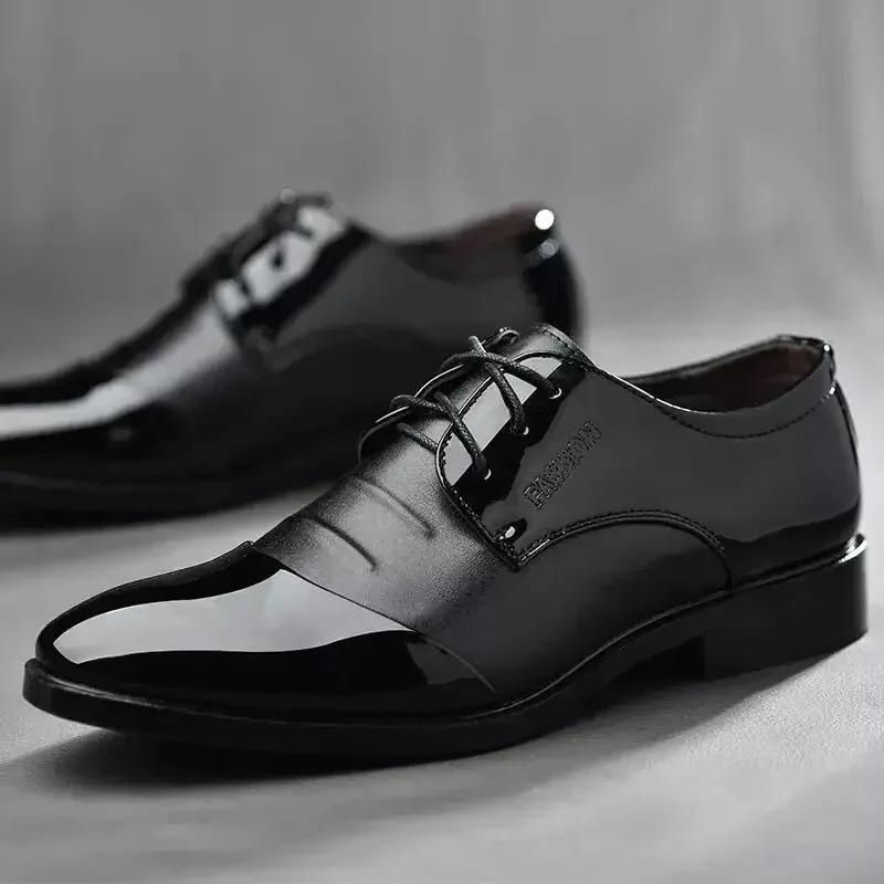 Dress Shoes Man Office Pointed Toe Spring Autumn Social Shoe for Men Clothing Elegant and Classic Leather Casual Party Gentleman