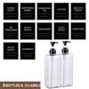 2pcs/set 500ml Square Empty Lotion Bottles with Labels Refillable Bottle Dispenser Containers Soap and Dish Soap Dispenser