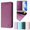 Luxury Magnetic Solid Leather Phone Wallet Case Book Kickstand For iPhone 16 15 Pro Max Samsung S25 Redmi 14C Moto E15 Oppo A60 Card Holder Flip Cover