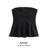 2024 Winter Women's European & American Style Strapless Off-Shoulder Slim-Fit Top