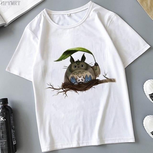 Plus Size Tops Women 'S T -Shirt Fashion Funny Totoro Print T Shirt Summer Harajuku Streetwear O -Neck Short Sleeve Tshirt Clothing